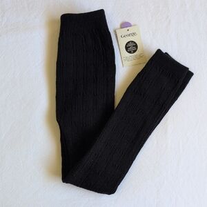 NEW george basic black warm stretch cable knit leggings girls XS 4-5 YRS
